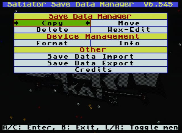 Satiator Menu Kai Save Game Manager